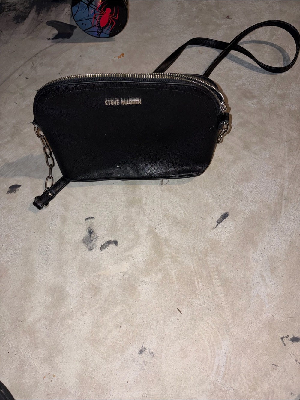 Steve Madden Black Crossbody with Silver Hardware
